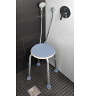 Scaun rotund rotativ de duș reglabil pe înălțime