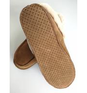 Papuci de casă călduroși antiderapanți din piele cu căptușeală