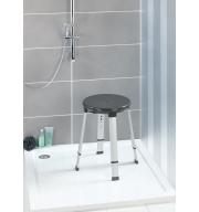 Scaun rotund rotativ reglabil de duș Secura Premium Negru-Argintiu