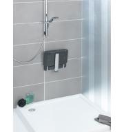 Scaun de duș pliabil cu suport reglabil Secura Premium Negru-Argintiu